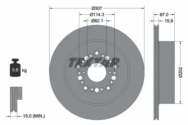 Bremsscheibe TEXTAR 92150400