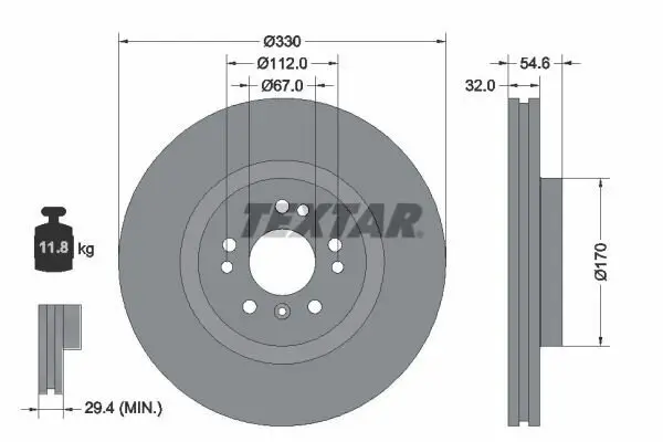 Bremsscheibe TEXTAR 92150605