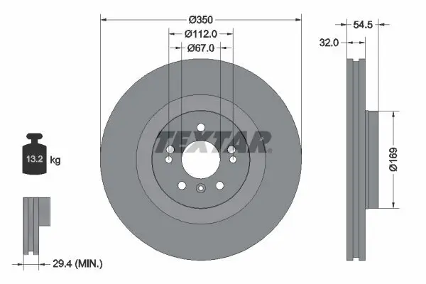 Bremsscheibe TEXTAR 92150705