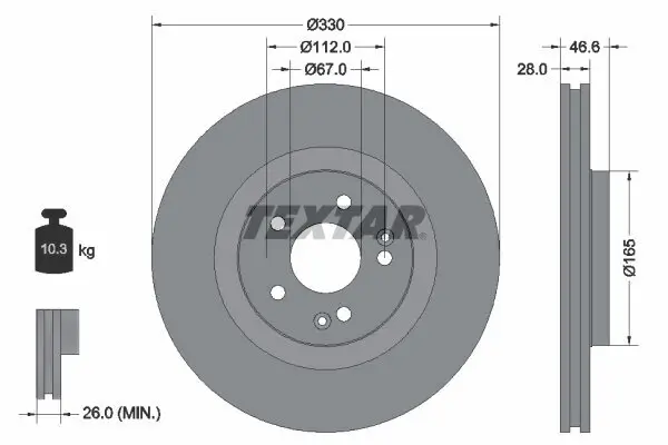 Bremsscheibe TEXTAR 92151005