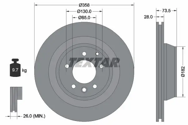 Bremsscheibe TEXTAR 92151403