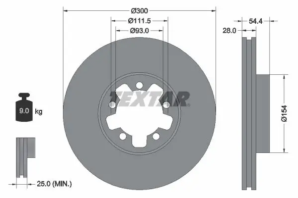 Bremsscheibe TEXTAR 92151903