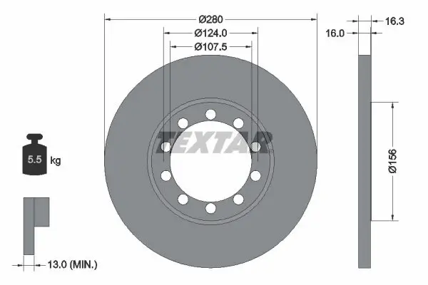 Bremsscheibe TEXTAR 92152003