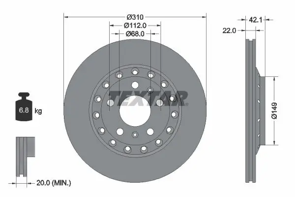 Bremsscheibe TEXTAR 92152303