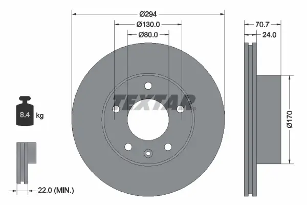 Bremsscheibe Vorderachse TEXTAR 92153400