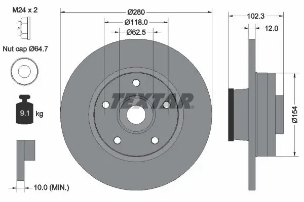 Bremsscheibe TEXTAR 92153703