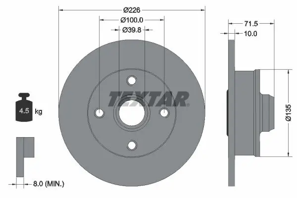 Bremsscheibe TEXTAR 92154203