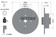 Bremsscheibe Hinterachse TEXTAR 92154403