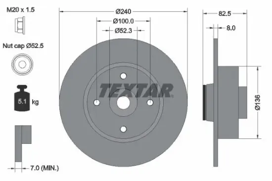 Bremsscheibe TEXTAR 92154403 Bild Bremsscheibe TEXTAR 92154403