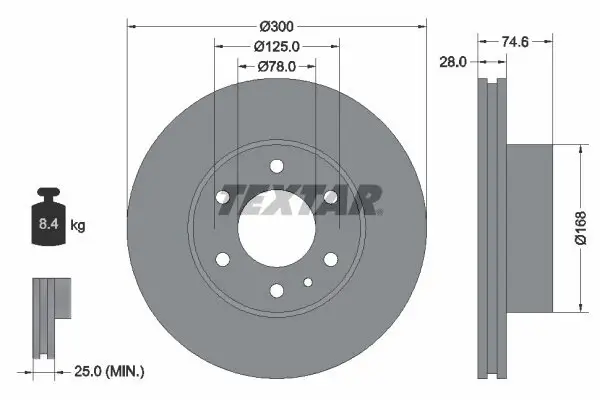 Bremsscheibe Vorderachse TEXTAR 92155900