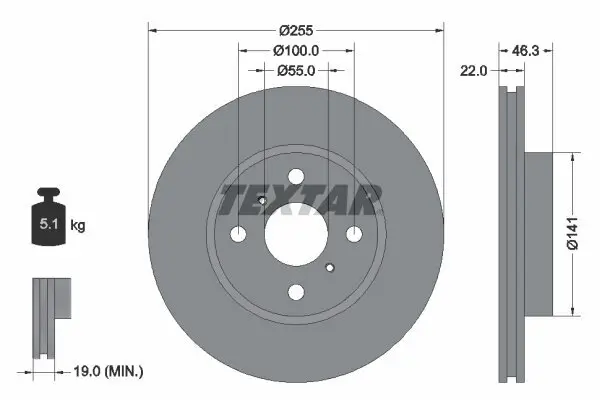 Bremsscheibe TEXTAR 92156100