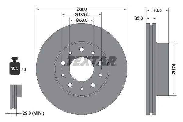 Bremsscheibe TEXTAR 92157303