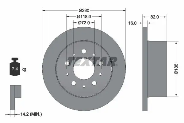 Bremsscheibe TEXTAR 92157403