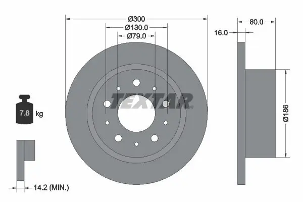 Bremsscheibe TEXTAR 92157600