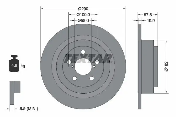 Bremsscheibe TEXTAR 92158800