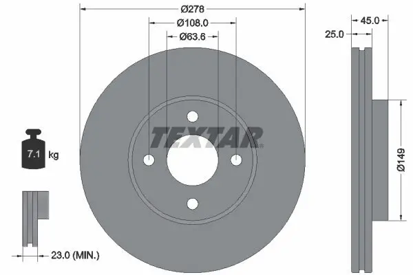 Bremsscheibe TEXTAR 92159003