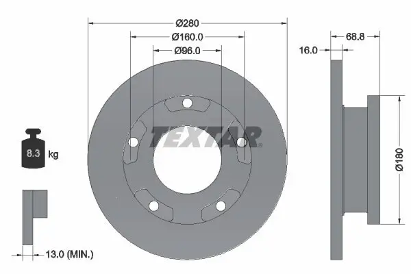 Bremsscheibe TEXTAR 92159103