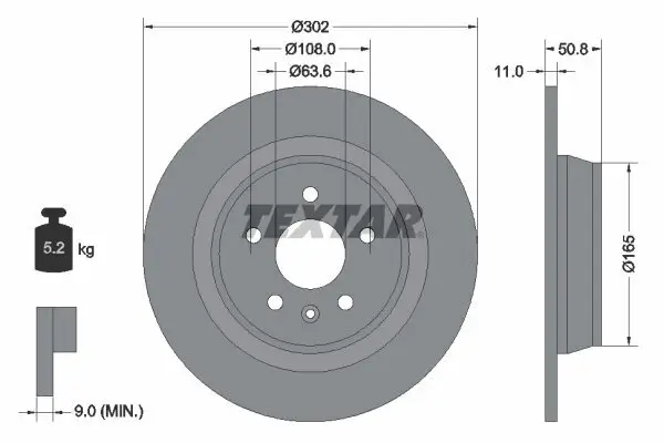 Bremsscheibe TEXTAR 92159303