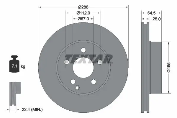 Bremsscheibe TEXTAR 92159603