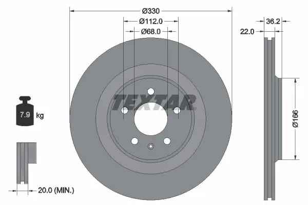 Bremsscheibe TEXTAR 92160303