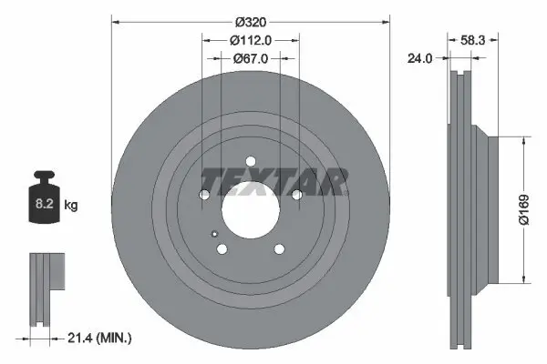 Bremsscheibe TEXTAR 92160705