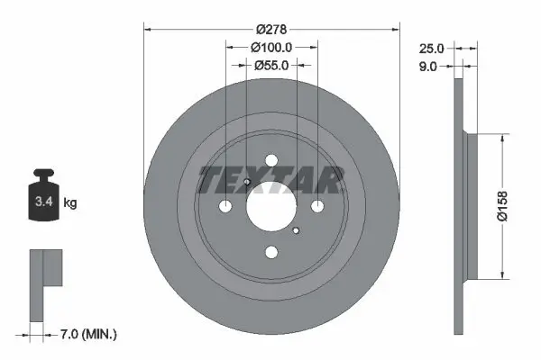 Bremsscheibe TEXTAR 92161903