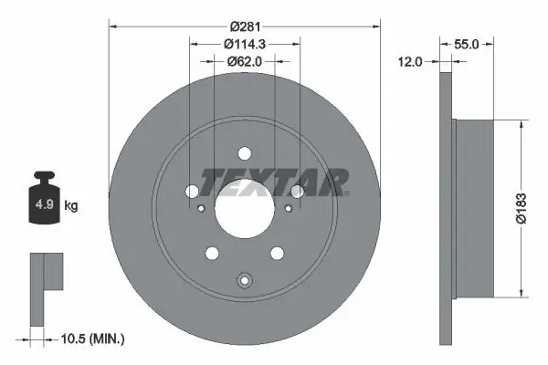 Bremsscheibe TEXTAR 92162103