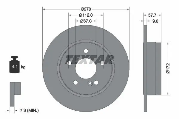 Bremsscheibe TEXTAR 92163103