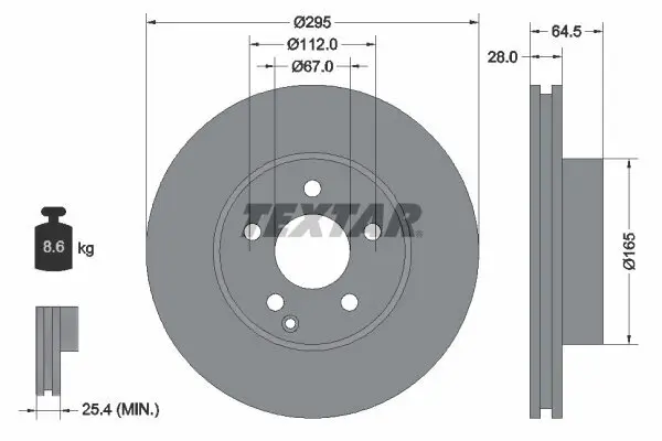 Bremsscheibe TEXTAR 92163205