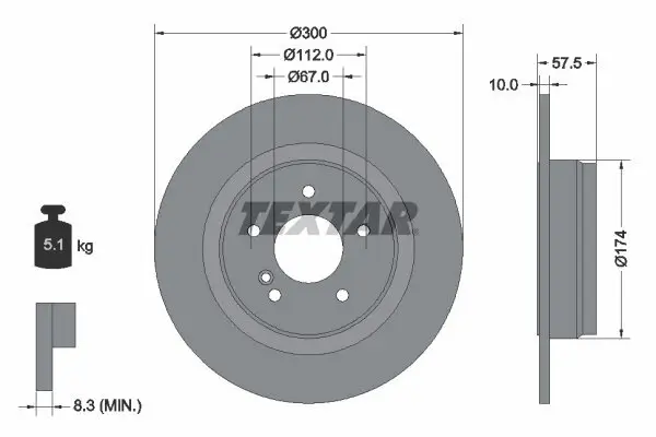 Bremsscheibe TEXTAR 92163303