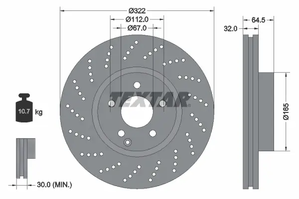 Bremsscheibe Vorderachse TEXTAR 92163405