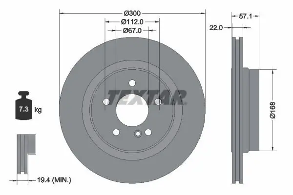 Bremsscheibe TEXTAR 92163605