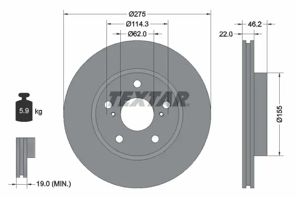 Bremsscheibe Vorderachse TEXTAR 92163803