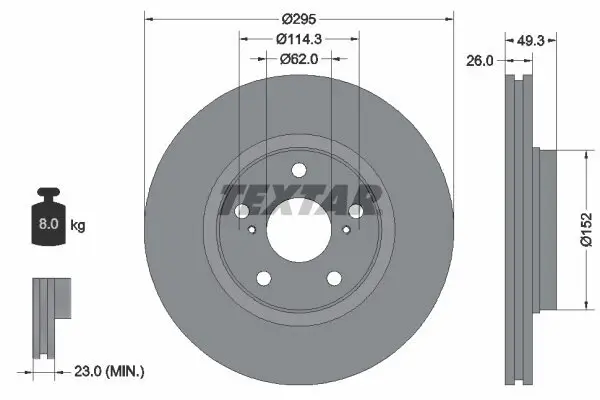 Bremsscheibe TEXTAR 92163903