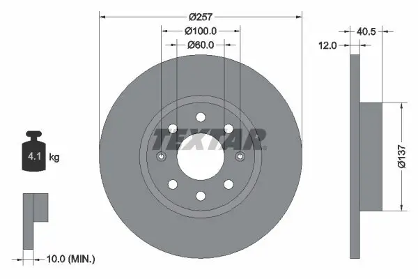 Bremsscheibe TEXTAR 92164603