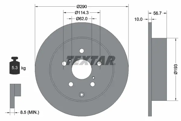 Bremsscheibe Hinterachse TEXTAR 92164803