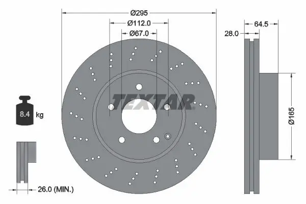 Bremsscheibe TEXTAR 92165005