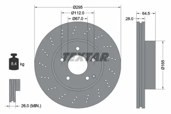 Bremsscheibe TEXTAR 92165005 Bild Bremsscheibe TEXTAR 92165005