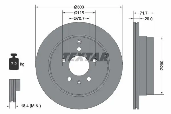 Bremsscheibe TEXTAR 92165503