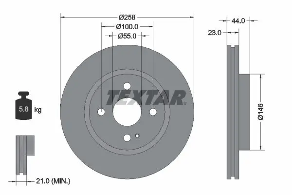 Bremsscheibe TEXTAR 92166803