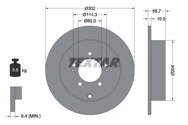 Bremsscheibe TEXTAR 92167003 Bild Bremsscheibe TEXTAR 92167003