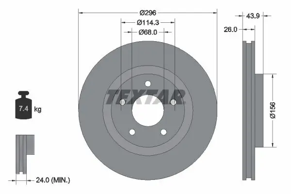 Bremsscheibe TEXTAR 92167405