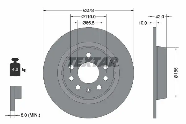 Bremsscheibe TEXTAR 92167603