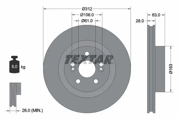 Bremsscheibe TEXTAR 92167703