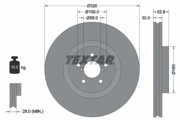 Bremsscheibe TEXTAR 92167900