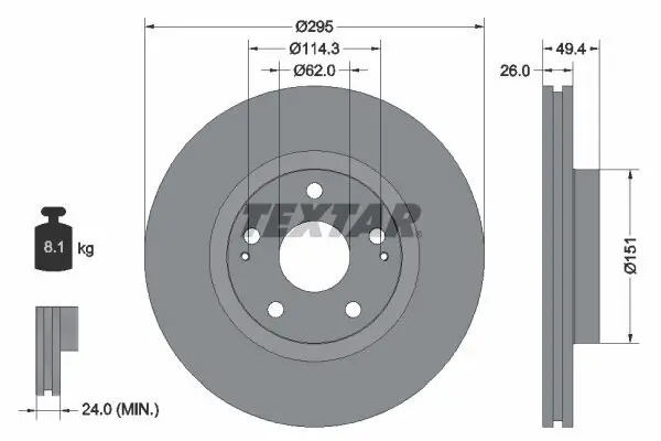 Bremsscheibe TEXTAR 92168003