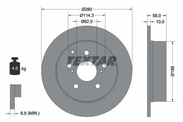 Bremsscheibe TEXTAR 92168103 Bild Bremsscheibe TEXTAR 92168103