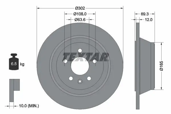 Bremsscheibe TEXTAR 92168403