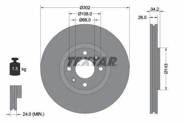 Bremsscheibe TEXTAR 92168503