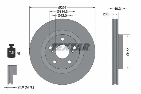 Bremsscheibe TEXTAR 92168803